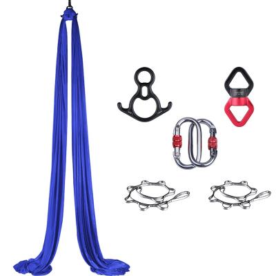 China Aerial Yoga Exercise 8 Meters Long Aerial Silk Aerial Yoga Hammock Acrobatic Yoga Dance Kit Equipment Silks (Royal Blue) for sale