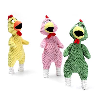 China Viable able to produce healthy plush Toy Velvet Material Screaming Chicken pet three colors are randomly shipped dog toy for sale