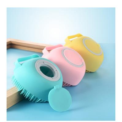 China Sustainable Pet Grooming Brush Bath Brush Pet Massage Brush Shampoo Silicone Dispenser-Soft Brush Rubber Bristle for Dogs and Cats Shower for sale