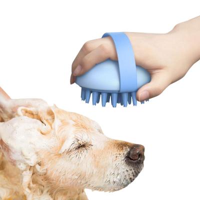 China Viable Dog Cat Silicone Washing Bathing Glove, Dog Shampoo Dispenser, Rubber Bath Brush for Pet Grooming for sale