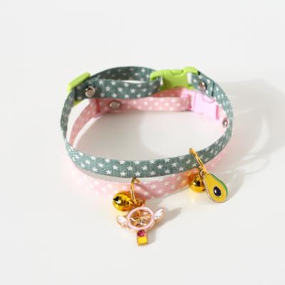 China Quick Release New Cat Collar With Flower Colorful Adjustable Safety Bell Candy Pattern Loose Collars For Cats Kitten for sale