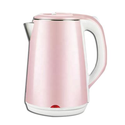 China 360 Rotation Low Wall Plastic Electric Kettle 1.8L Stainless Steel Kettle Double Degree Kitchen Appliances for sale