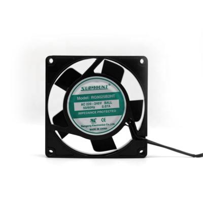 China Lower Noise 92x92x25mm AC 115v 380v AC Fiberglass + UL94V-0 Thermoplastic PBT Cooling AC Axial Fan for sale