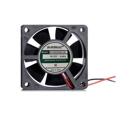 China Factory DC Mini Axial Fan 60*60*20Mm Ups Blower 5V 12V 24V 6020 DC Fan For Power Supply Cooling System for sale