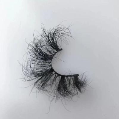 China 25mm Long Natural Faux Siberian Mink Silk Strip Eye Lashes 3D Mink Eyelashes Private Label Wholesale Dramatic Clear 3D Mink Lashes 25mm real long for sale