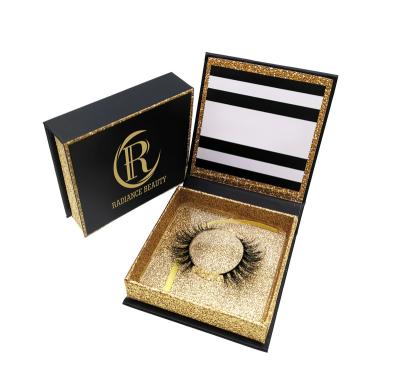 China 2022 New Fluffy Natural Magnetic Cardboard Full Strip Mink Whips Customized Wick Boxes for sale