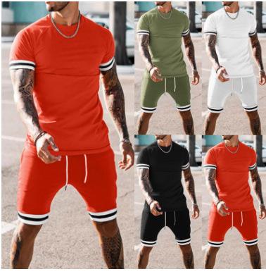 China 2021 youth suit QUICK DRY stain two-piece sports and leisure style hot short-sleeved shorts multicolor for sale