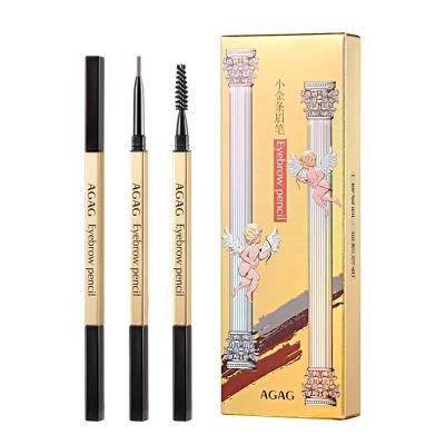 China AGAG Gold Waterproof Eyebrow Pencil Factory Wholesale Slim Waterproof Thin Eyebrow Pencil for sale