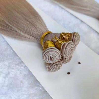 China Silky Straight Blonde Ombre Hair Wave Products Human Russian Hair Extensions Hand Tied Hair Weft Extensions for sale