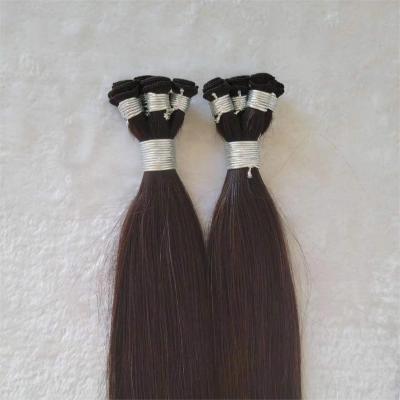 China Silky Straight Super Double Ends100grams 150grams Thick Cuticle Weight Virgin Hair Hand Drawn Wave Hair Tied Wefts Hair Extensions for sale