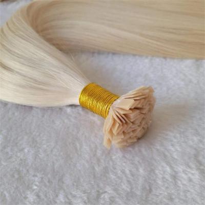 China Wholesale Silky Straight Russian Double Wave Hair Ends Thicker 100% Flat Pulled Keratin #613 Tip Hair Extension for sale