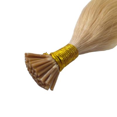 China Customized Intact Human Raw Hair Cuticle Black Blonde Color Keratin Pulled Silky Straight Double Wave I Tip Hair Wholesale Price for sale