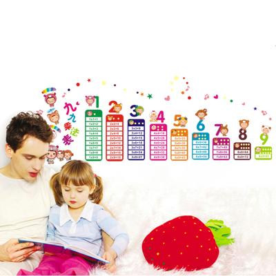 China Removable Colorful PVC Home Decor School Multiplication Table Wall Stickers for sale