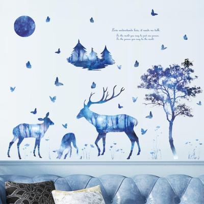 China Waterproof WALL STICKER Kids Wall Art Sticker Elk Elks PVC Office Wall Sticker for sale