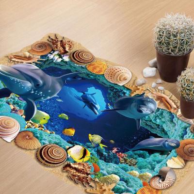 China WALL STICKER Home Decoration Ocean 3d PVC Self Adhesive Floor Sticker for sale