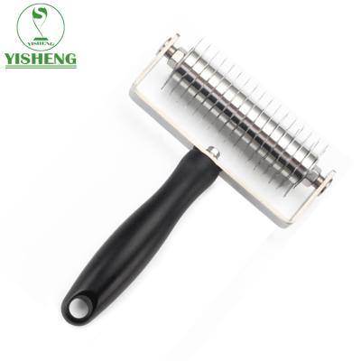 China Sustainable Baking Wood Plastic Tool Handle Pastry Pastry Lattice Wheel Roller Cutter for sale