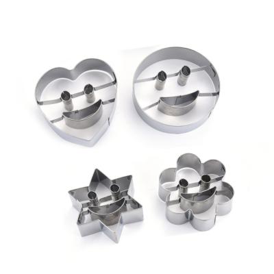 China Sustainable Bakeware Cookie Tools Custom Cute Character Stamper Clear Stainless Steel Cookie Cutter for sale