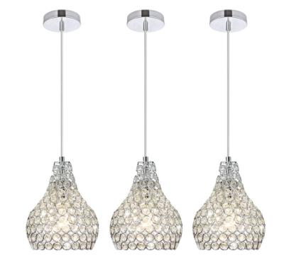 China Artdecolite Adjustable Pendant Light Fixture Chrome Crystal Ceiling Pendant Light for Dining Room Bedroom Loft Restaurant for sale