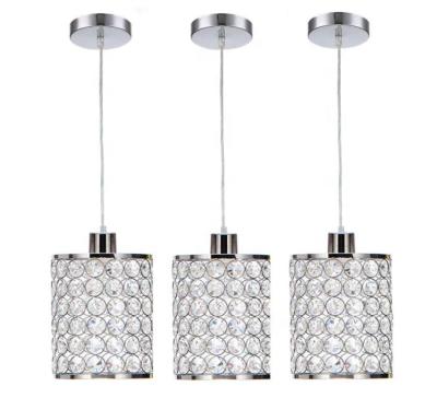 China Artdecolite Modern Chrome Adjustable Pendant Light Fixture Crystal Ceiling Pendant Lighting for Kitchen Dining Bedroom for sale