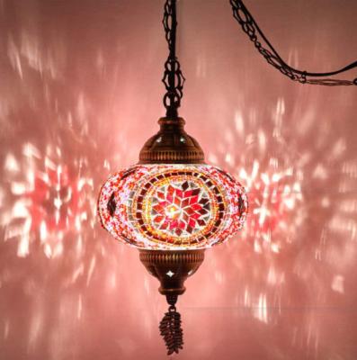 China Moroccan Zhongshan Lighting Turkish Moroccan Mosaic Swag Plug In Ceiling Pendant Hanging Light Artdecolite for sale