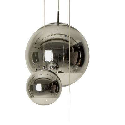 China Modern Round Silver Hand Blown Glass Ball Pendant Lamp for sale