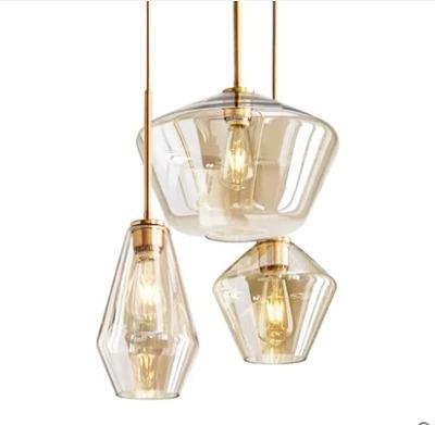 China Artdecolite Nordic Simple Modern Simple Amber Glass Pendant Lamp Alone For Living Room Restaurant Cafe Bar for sale