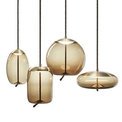 China Post Modern Designer LED Decorate Lamp Dining Room Hanging Pendant Light Glass Shade for Home Hotels for sale