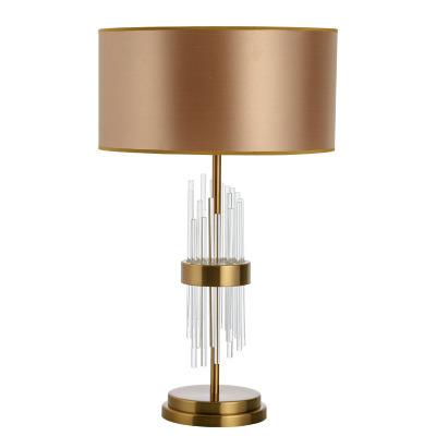 China Modern Luxury Crystal Glass Iron Hotel Bedside Reading Home Table Lamp Decoration Lighting for sale