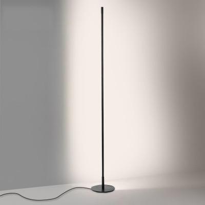 China Dimmable Contemporary Minimalism Led Floor Light Bedroom Decorative Strip Black Vertical Floor Lamp for sale