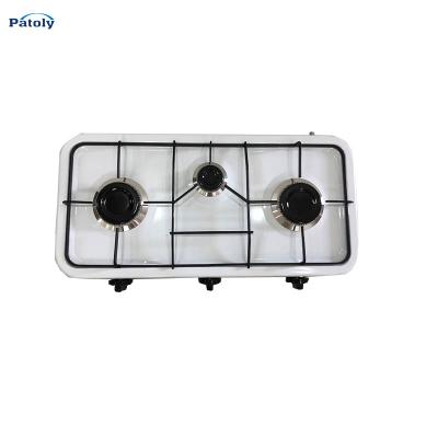 China New Design High Quality Portable European Style Outdoor Gas Hob Three Burner Table Top Gas Cooker With Safety Device for sale