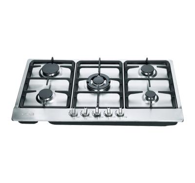 China Hotel Wholesale OEM Kitchen Appliances Gas Stove Hot Sale Easy Cleaning Built In 5 Burner Gas Hob Family Used Gas Cooker for sale