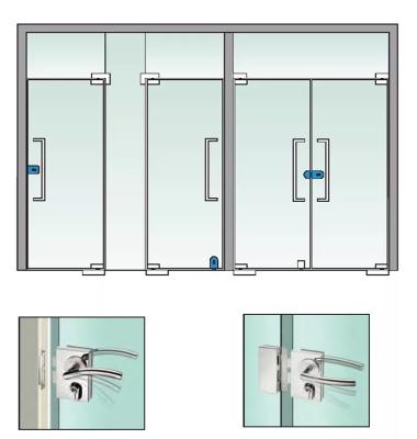 China Aluminum Alloy Frameless Swing Glass Door , Tempered Commercial Double Glass Door zu verkaufen