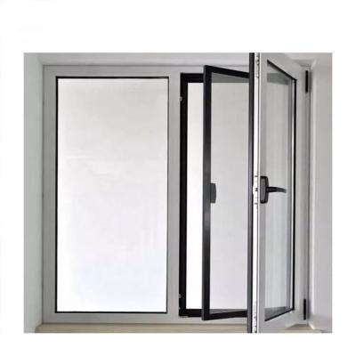 China Double Glazed Commercial Aluminum Frame Windows Tempered Glass Swing Te koop