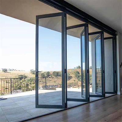 China Aluminum Alloy Folding Patio Door , Exterior Folding Plastic Pvc Door en venta