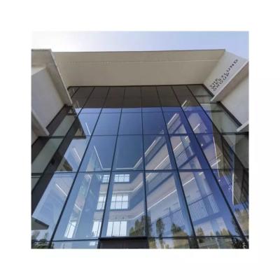 China Aluminum Cladding Glass Facade Hidden Frame Curtain Wall 12A for sale