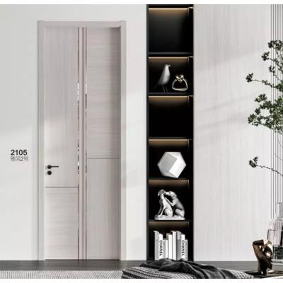 China Internal Room Waterproof Bathroom Door Modern Wooden Panel Design for sale