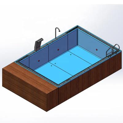 Κίνα Fiberglass Prefab Customized Color 20FT 40FT Shipping Container Swimming Pool With UPVC Window προς πώληση