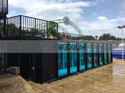 Κίνα Luxury Prefab Modern Portable Container Swimming Pool With High Strength Glass Wall προς πώληση