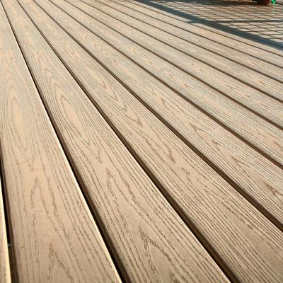 China 18mm Matt Plastic Wood Grain Flooring UV Resistant PVC Composite Decking for sale