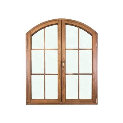 China French Style Wood Aluminium Frame Windows Inward Swing Arched Casement Windows for sale