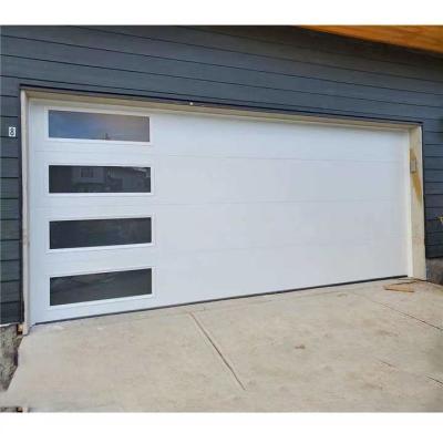 China Apartment Frameless PVC Wrought Iron Garage Door With Mirror for sale