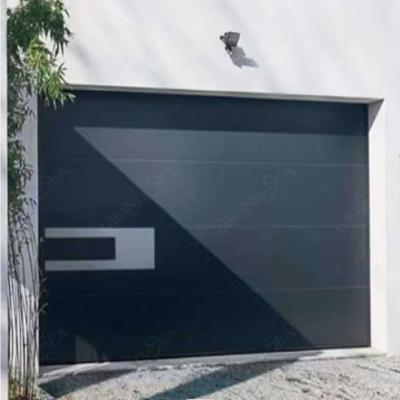 China Contemporary Exterior Automated Garage Door Steel Black Roll Up Door With Motor for sale