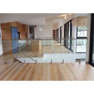 China Top HandRail Indoor Frameless Glass Balustrade Staircase Guard Rail On Stairs for sale