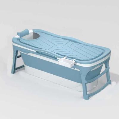 China 1.18M Blue Pink Freestanding Plastic Bathtub Plastic Folding Bath Tub For Adults for sale