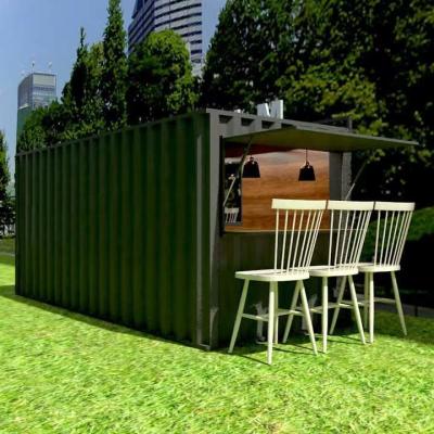 China Galvanized Steel Prefab Container House 20ft Portable Shipping Container Coffee Shop for sale