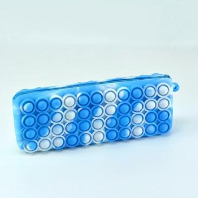 China Push Button Pencil Pouch Silicone Relaxing Busy Person School Pencil Case For Kids YH2021 for sale