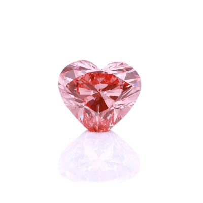 China Color game or fire starsgem lab diamond 1.23ct VS heart shape pink CVD diamond for sale