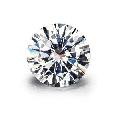 China Loose stone Stargem 8h and 8a round game or fire moissanite white diamond 0.5ct 5 mm DEF color cutting round shape moissanite for sale