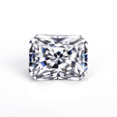 China Hot selling heat resistant / sparkle starsgem cutting 10x8mm 3 ct crushed ice radiant cut moissanite for sale