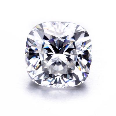 China Colorless play or color fire starsgem hand-cut moissanite D color 8*8mm square cushion cut loose moissanite stone for sale